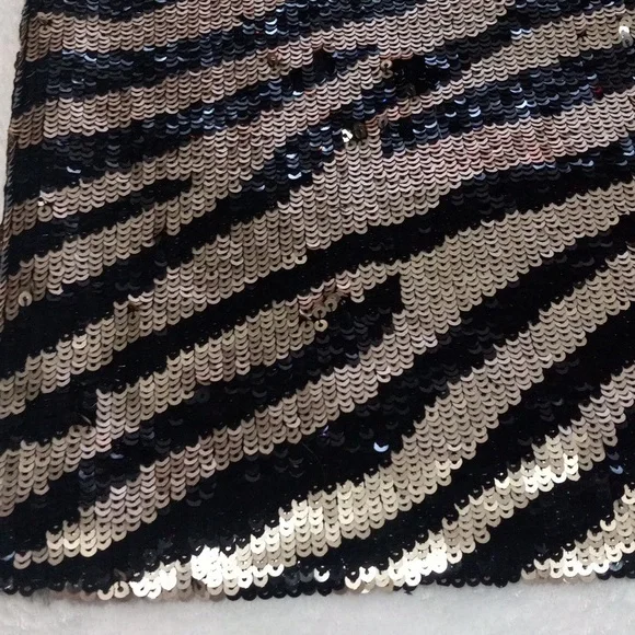 Trina Turk Quartz Black and Gold Zebra Stripe Sequin Mini Shift Dress NWT - Picture 15 of 15